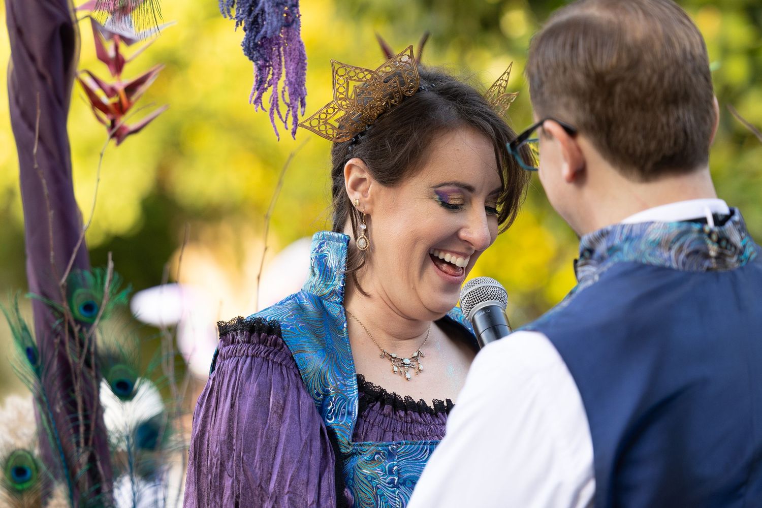 Bride exchanging her vows.
