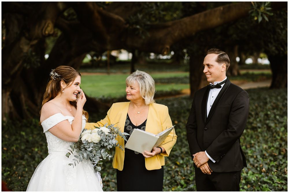 hyde park wedding bride shedding a tear