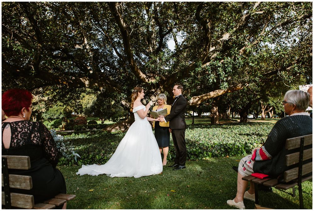 hyde park wedding bride and groom saying i do