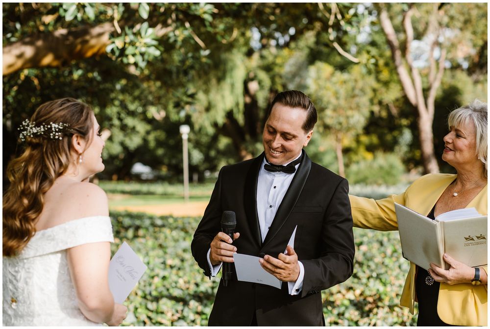 hyde park wedding groom saying his vows