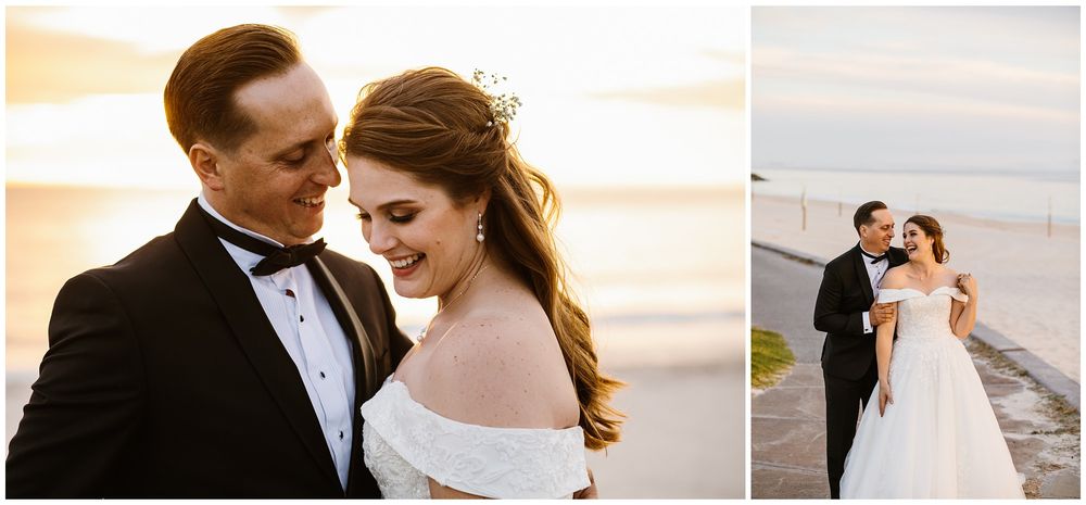 city beach bridal photos