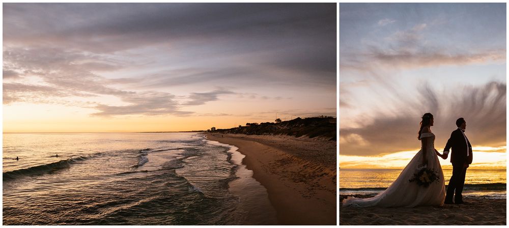 hyde park wedding sunset at city beach