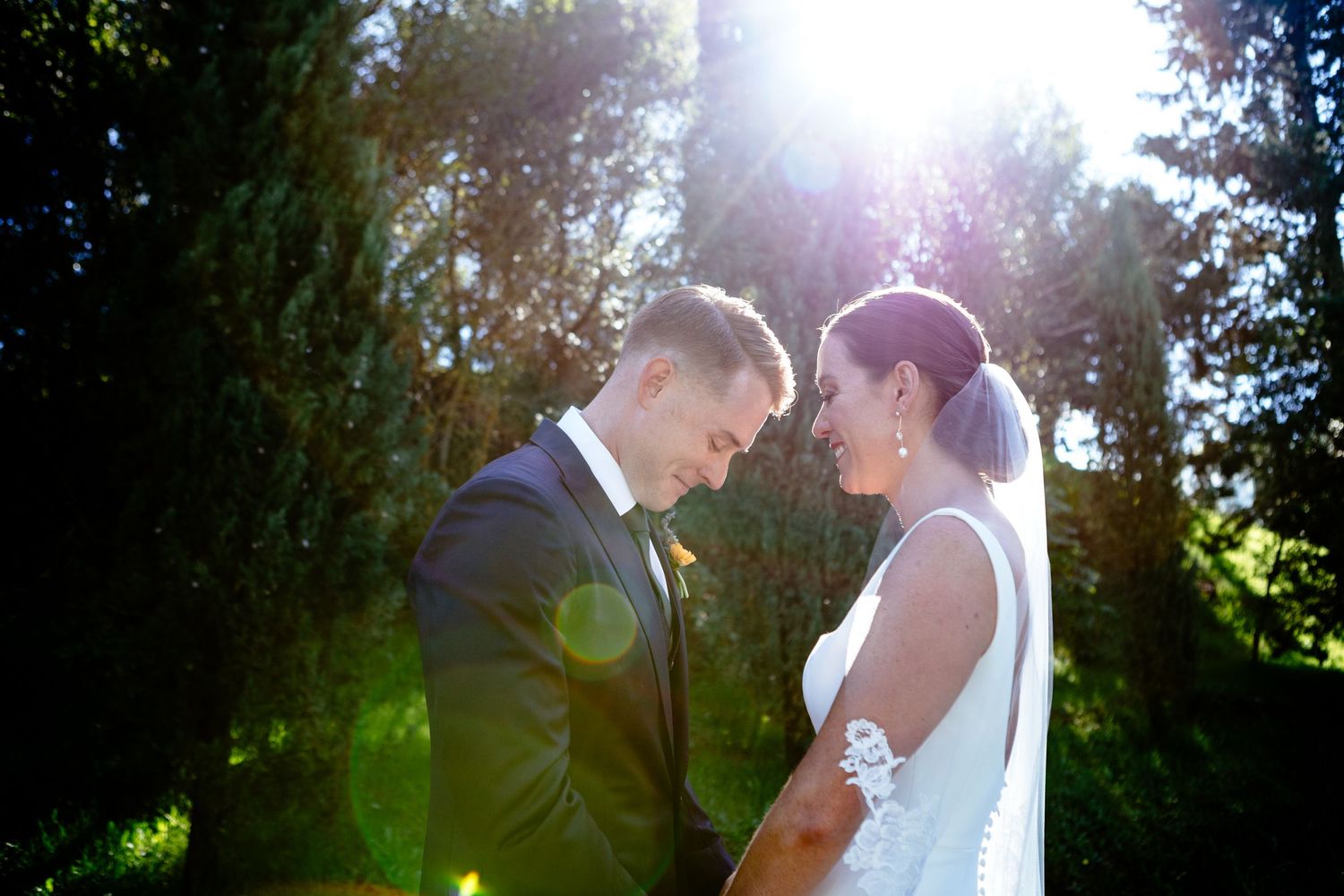 First look for Nicole and Nils at their wedding at the Lazy Olive.