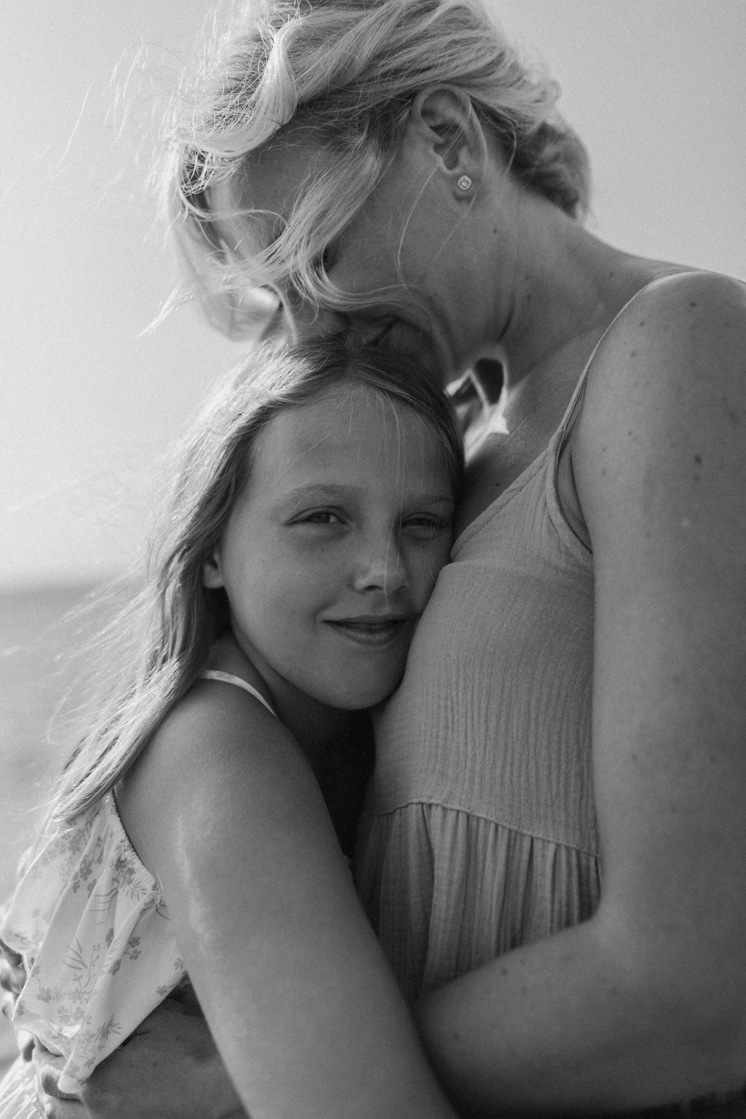 Mother-daughter photo session at Evangeline Beach, Grand Pre, Nova Scotia