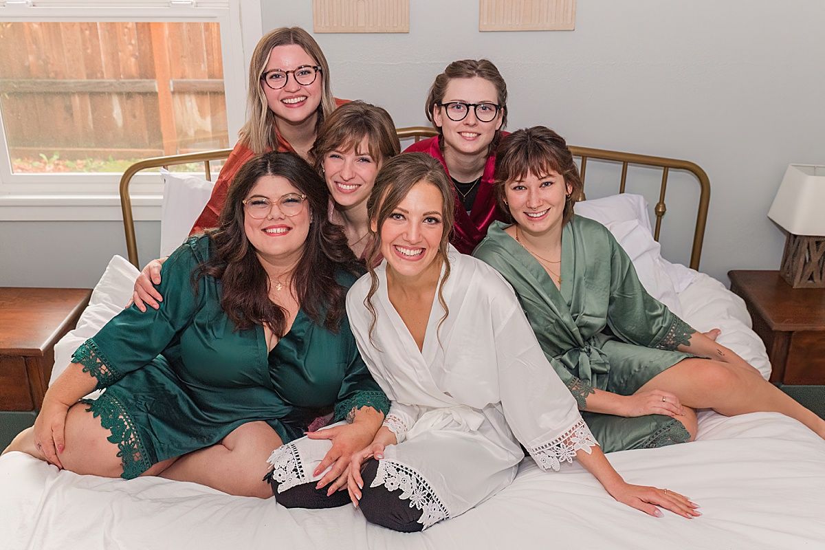 Wedding photographer captures bridesmaids robe photo