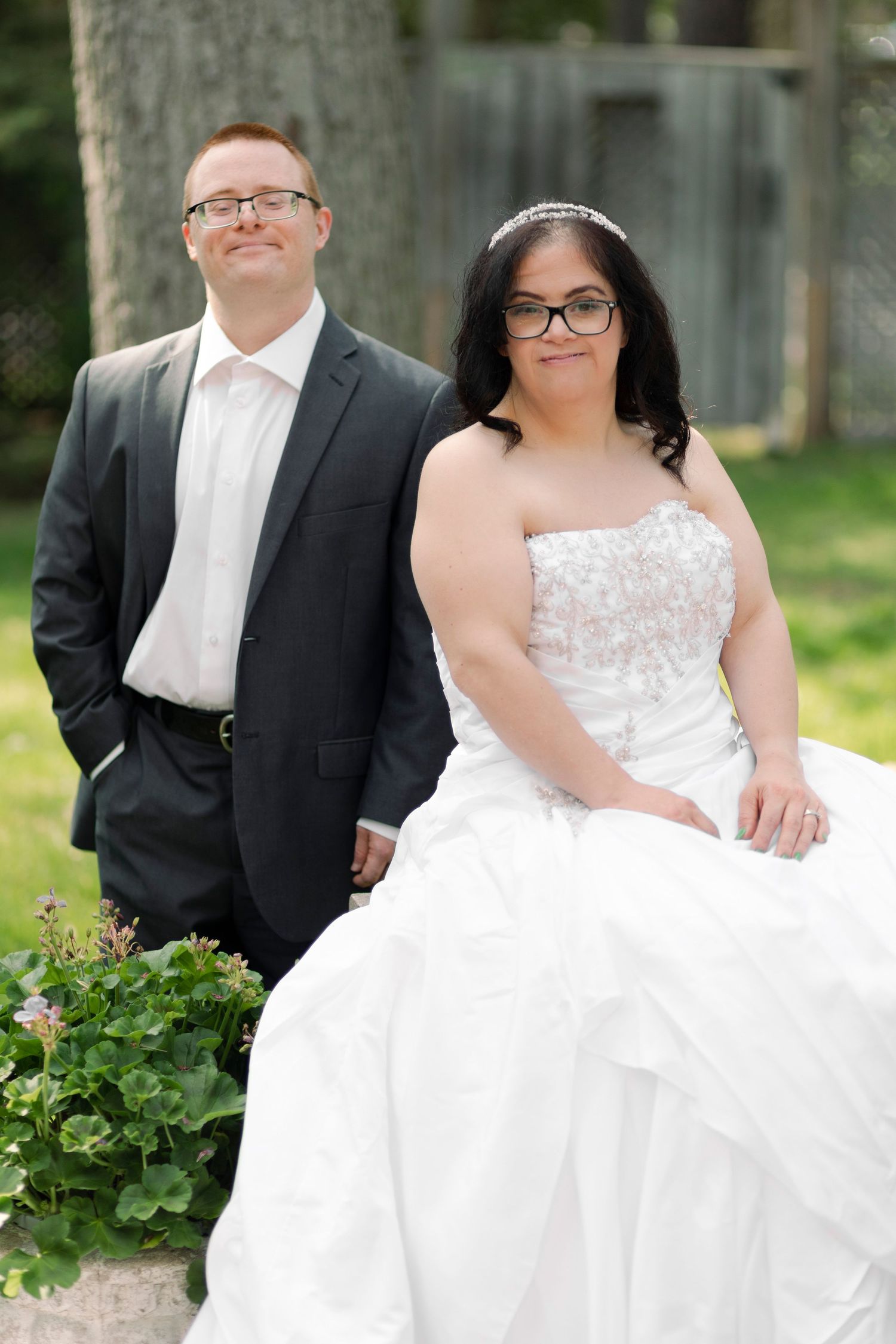 outdoor 10 year wedding anniversary portraits Husband and wife