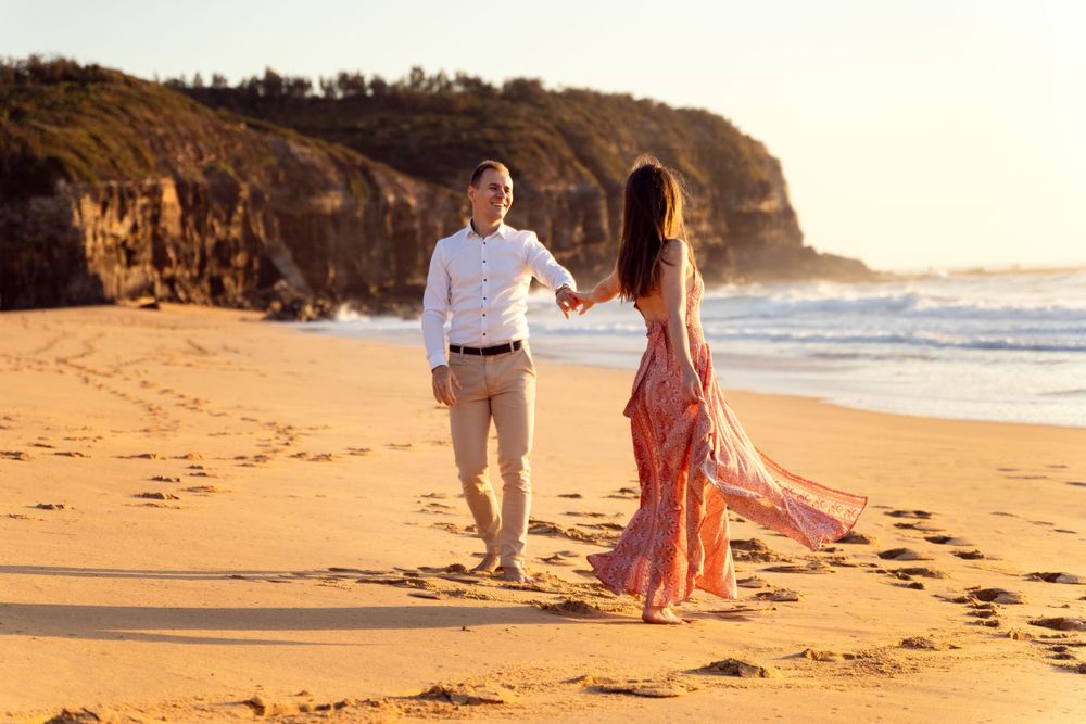 fun engagement photo session on the Northern Beaches