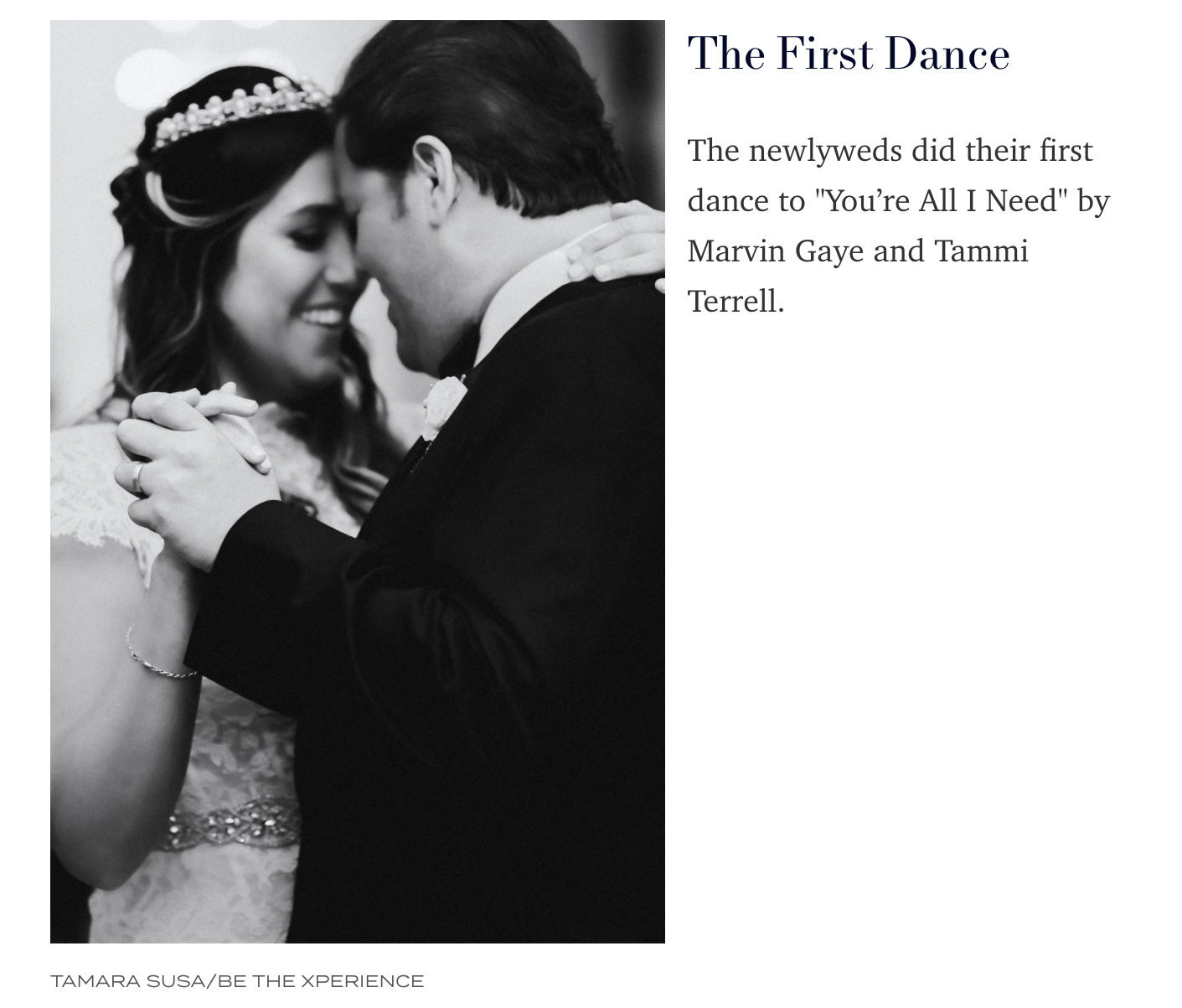 Black and white romantic portrait of first dance with vintage style.