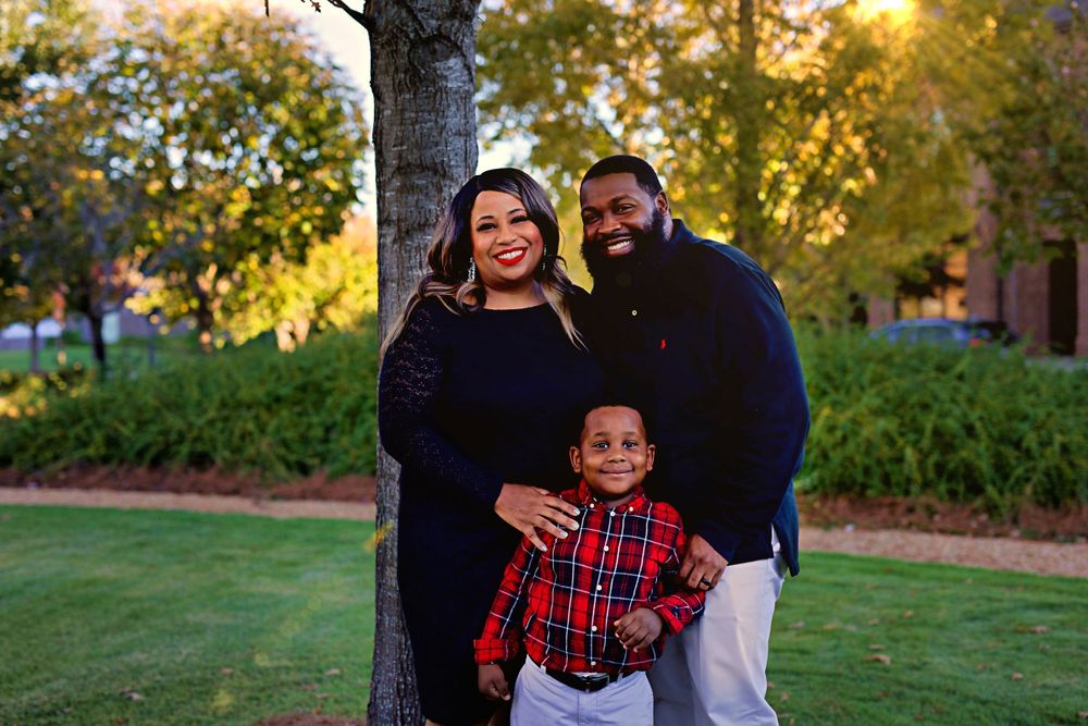 African american mother, father and son, Family session in Montgomery Alabama