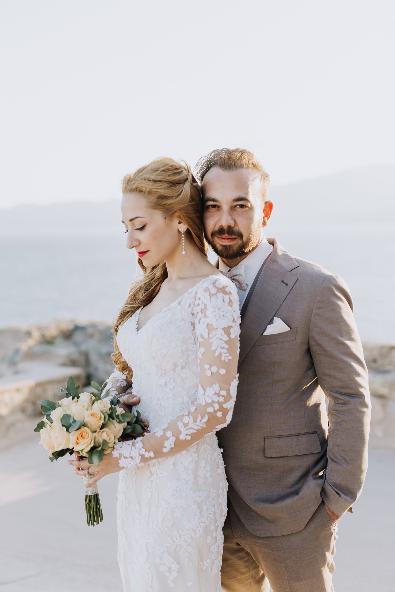 Wedding in Monemvasia. A professional photographer capturing beautiful moments at a wedding in Greece.
