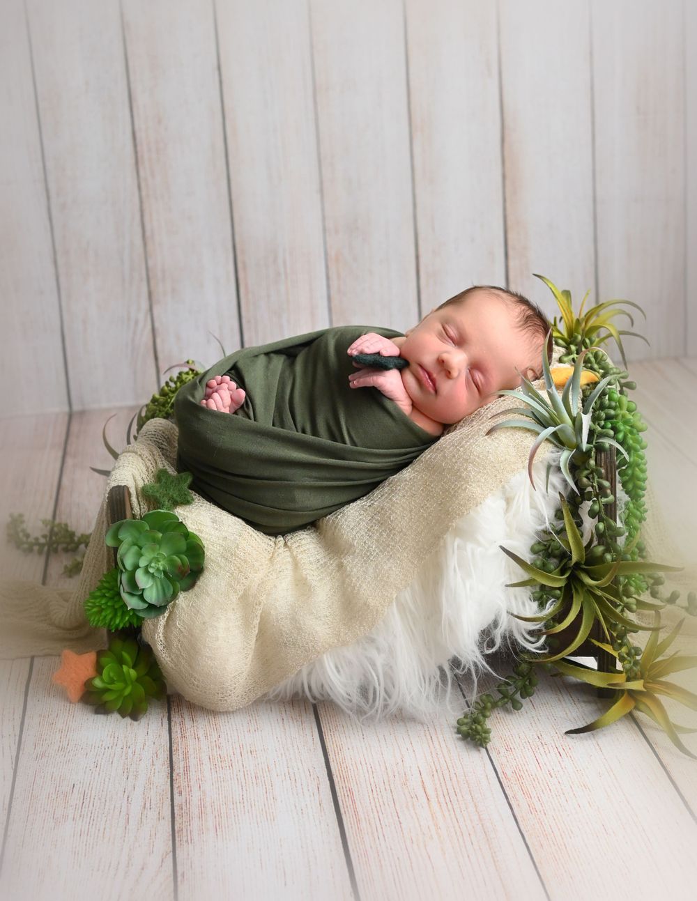 newborn baby elegantly placed for newborn girl/boy photo session