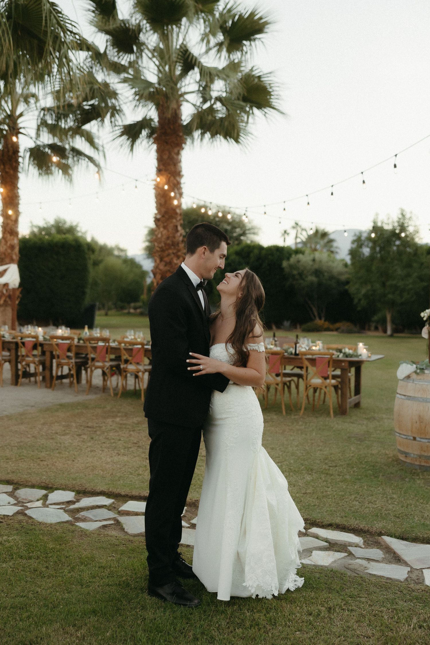 Bride and groom portraits from Palm Springs wedding in CA