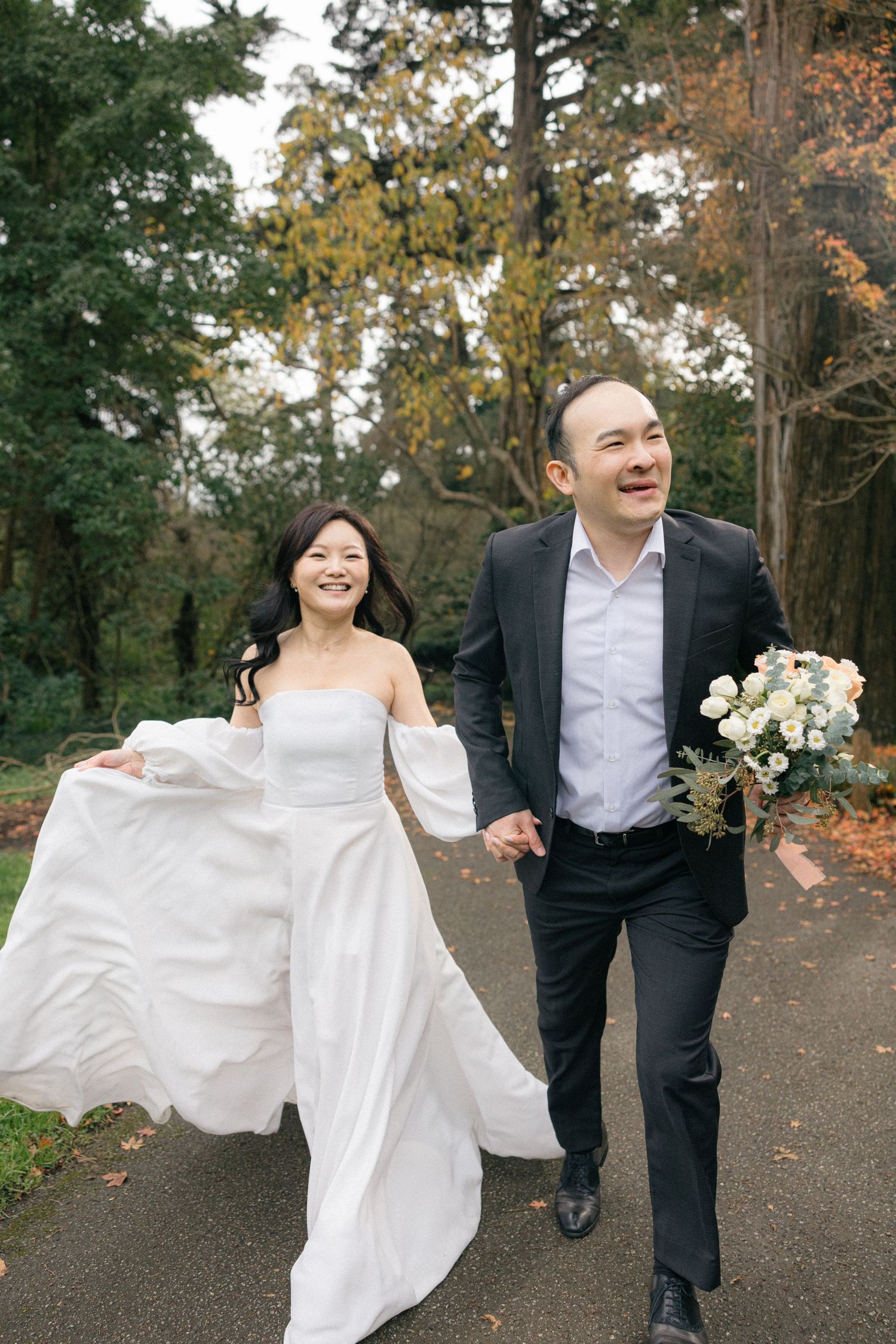 Bride and groom portraits at The Botanical Gardens in Golden Gate Park