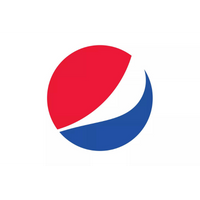 Row of red and blue circular social media icons on white background.