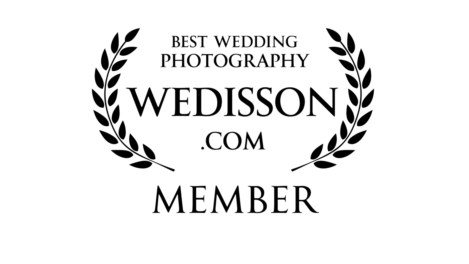 Black and white logo for Wedisson wedding photography membership program.