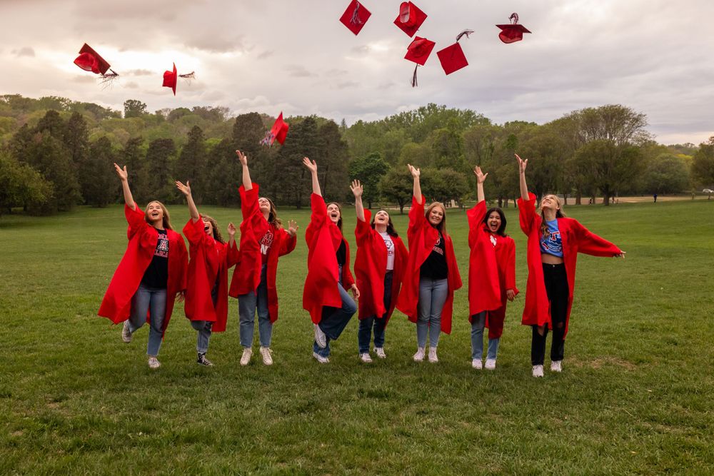 High School Senior Best Friends Cap & Gown Photo Sessions in Omaha, NE - BrightSide Photography