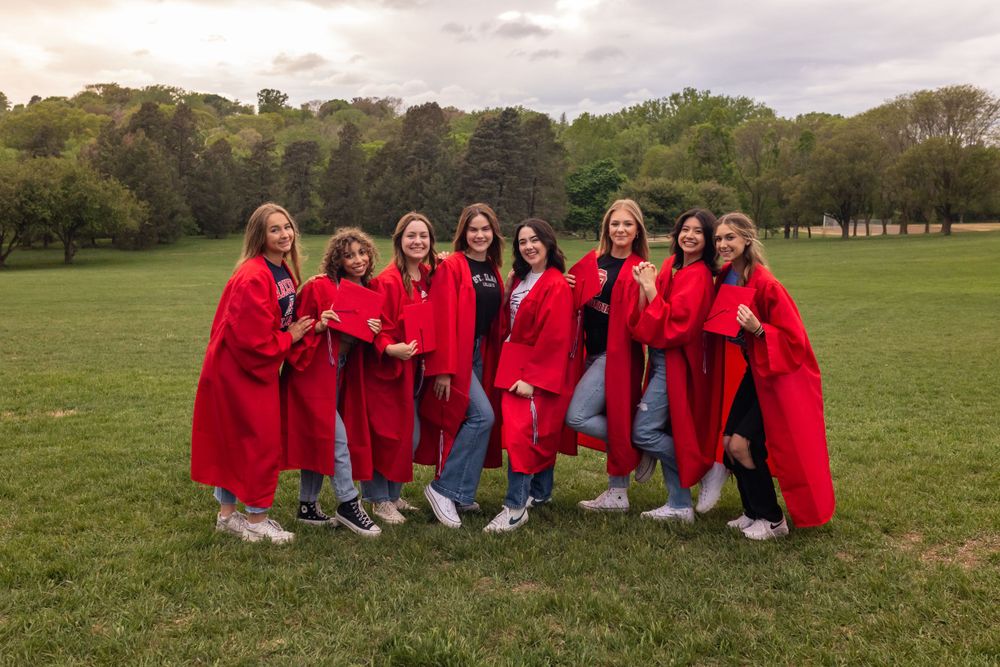 High School Senior Best Friends Cap & Gown Photo Sessions in Omaha, NE - BrightSide Photography