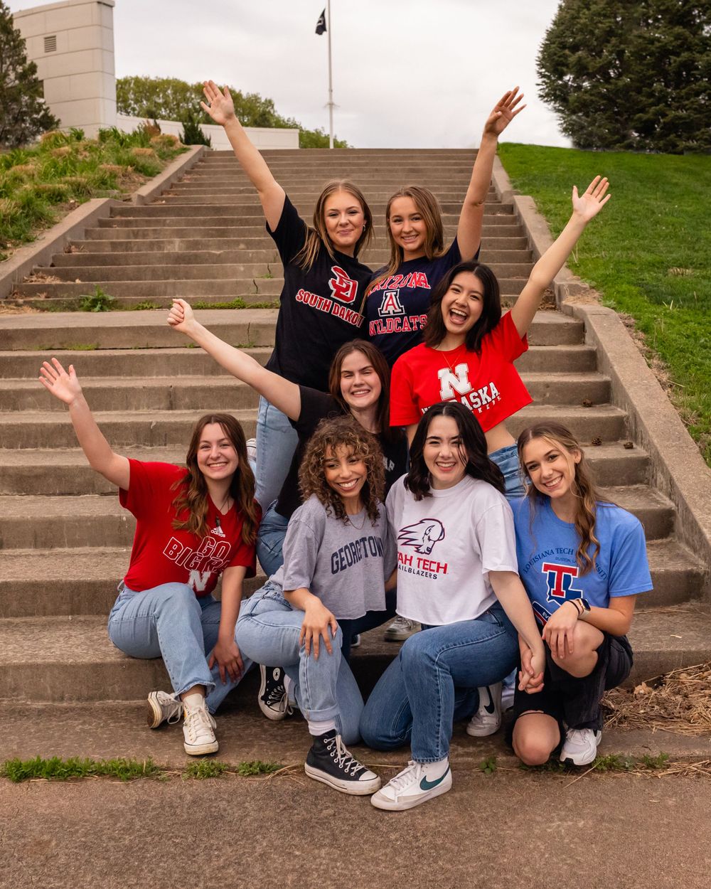 High School Senior Best Friends College T-shirt Photo Sessions in Omaha, NE - BrightSide Photography