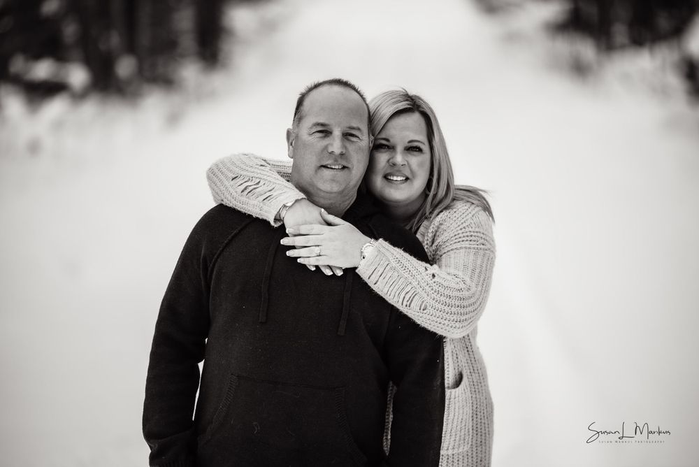 Couples winter engagement session in Orr, Minnesota.