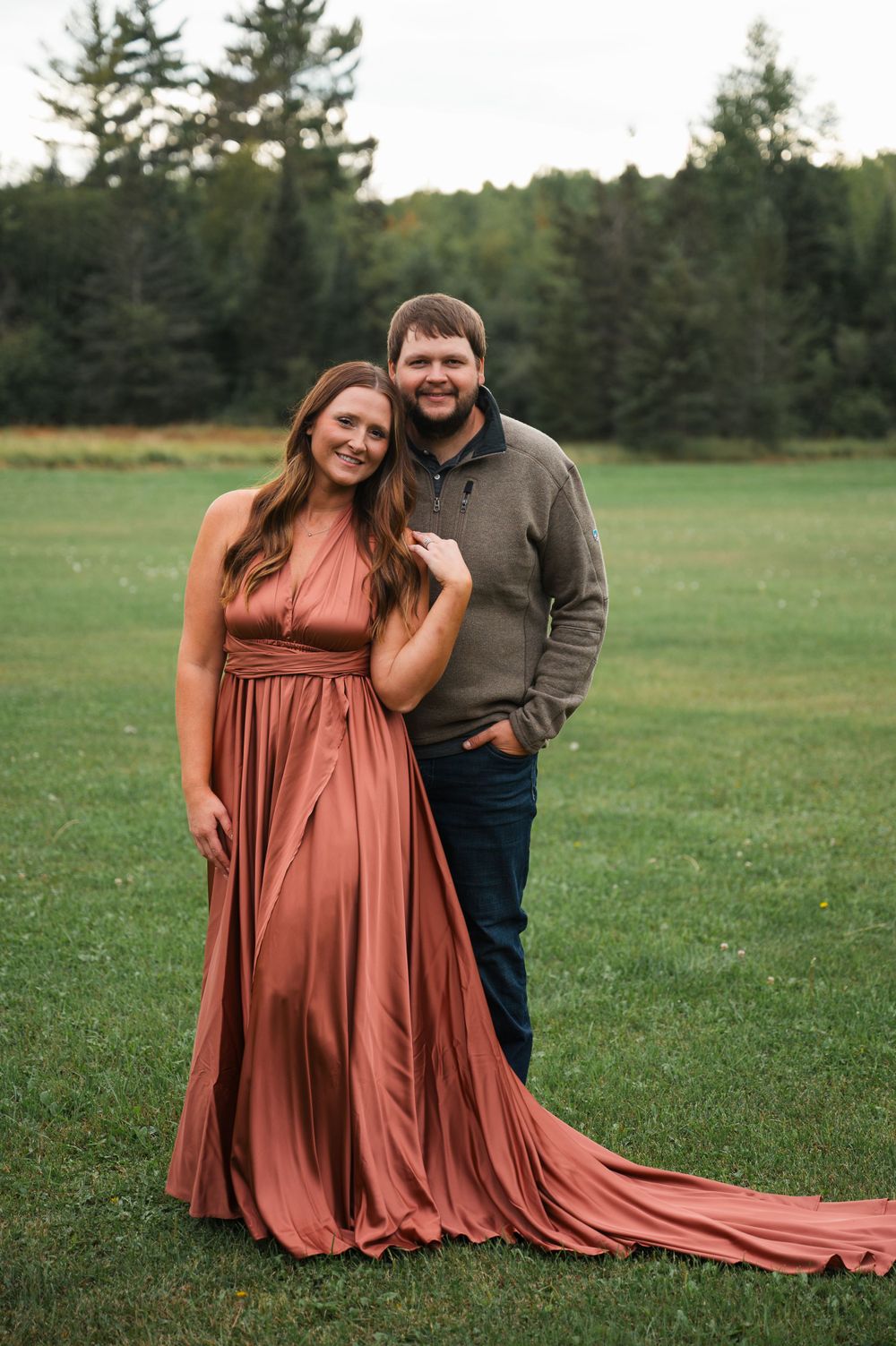 Couple in field in Northern Minnesota.