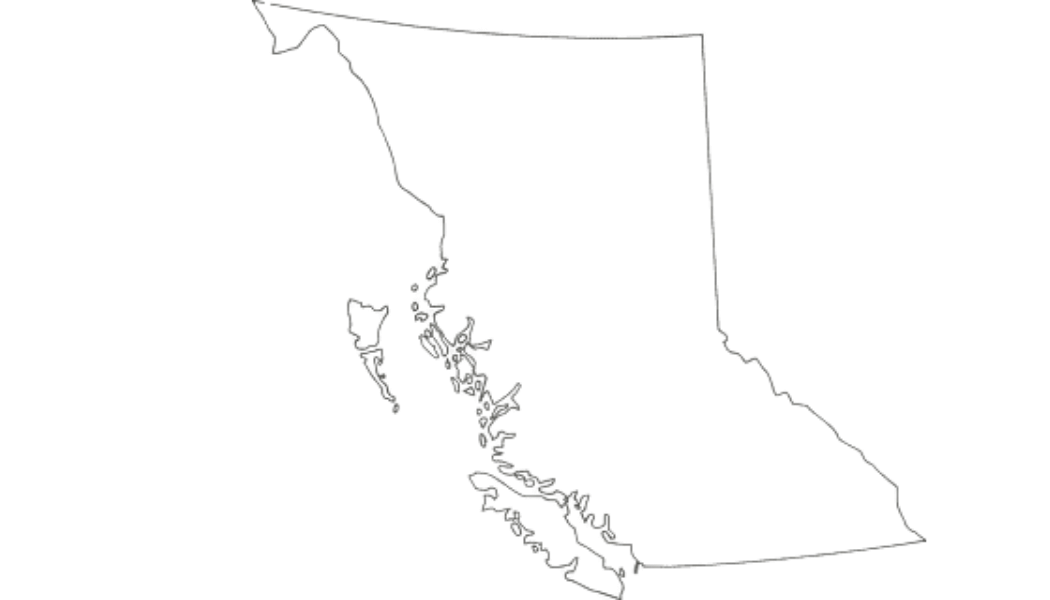 Line drawing image of British Columbia showing Elopement availability