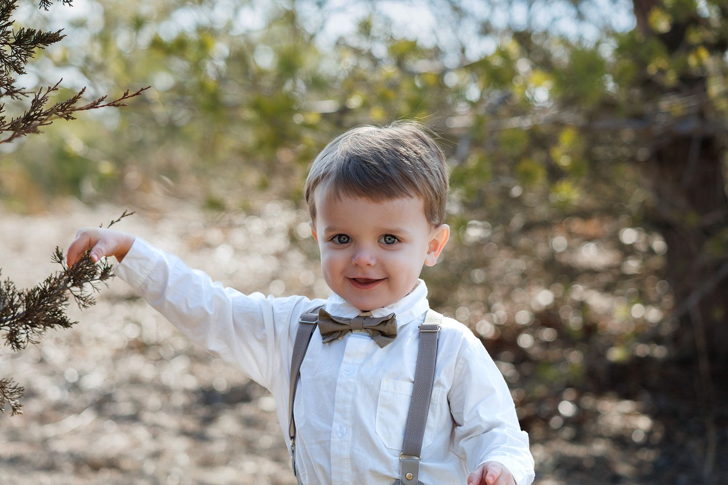 Toddler outside for Easter photos