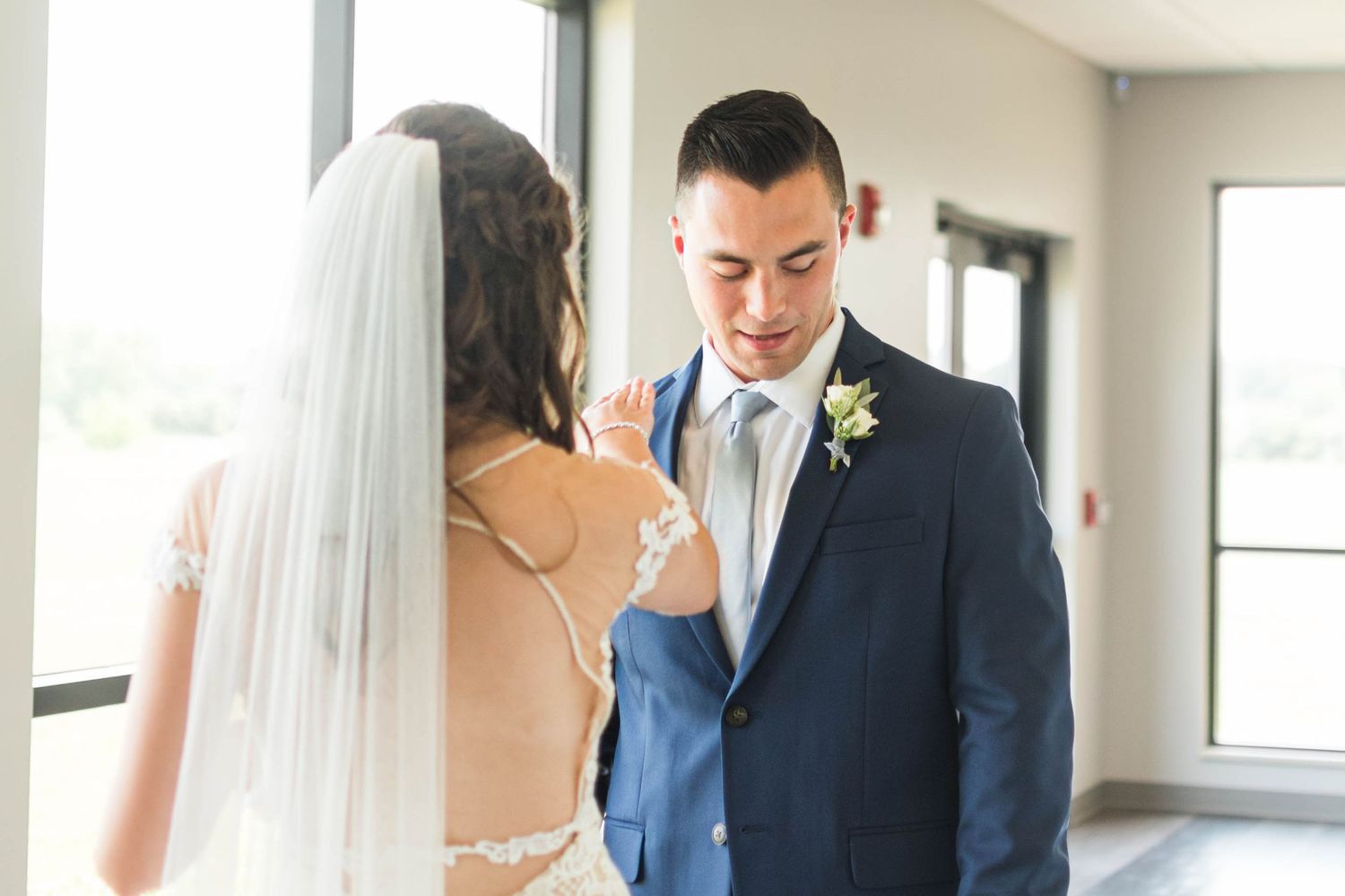 Bride and brother on her wedding day