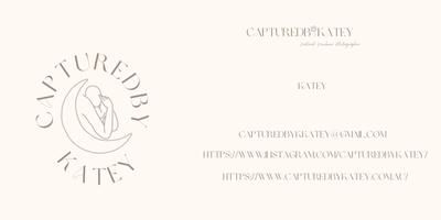 A minimalist logo design for a baby photography brand with curved text and simple graphics.
