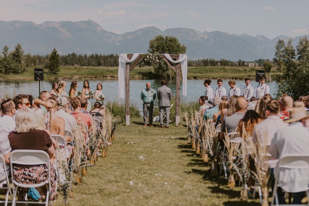 wedding in Montana next to a beautiful river
