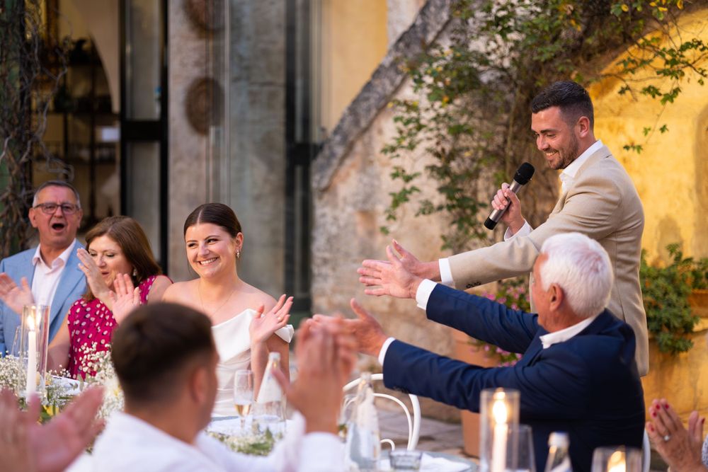Groom doing his speech