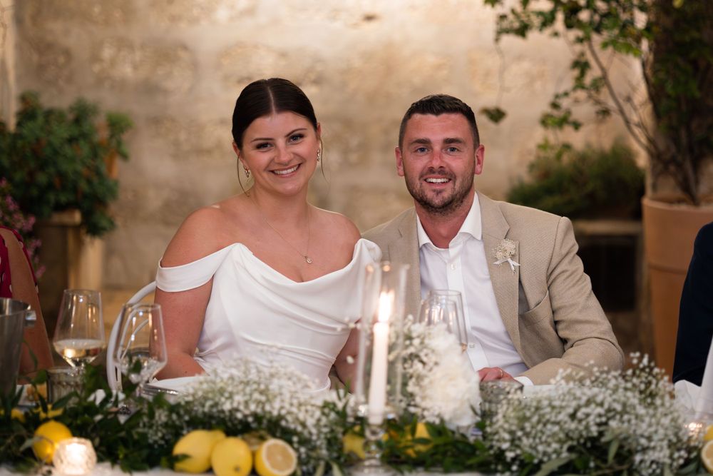 Bride and groom at the head table