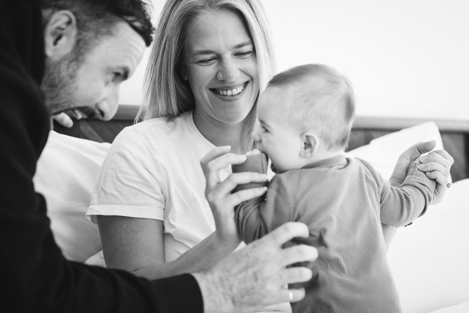 family with newborn baby