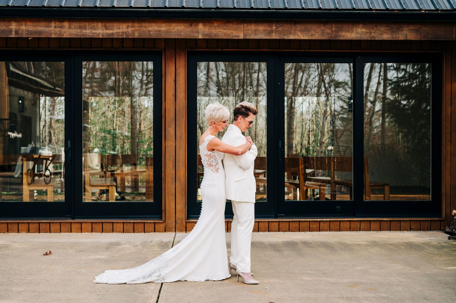 first look gay wedding Juliette chapel Dahlonega Georgia