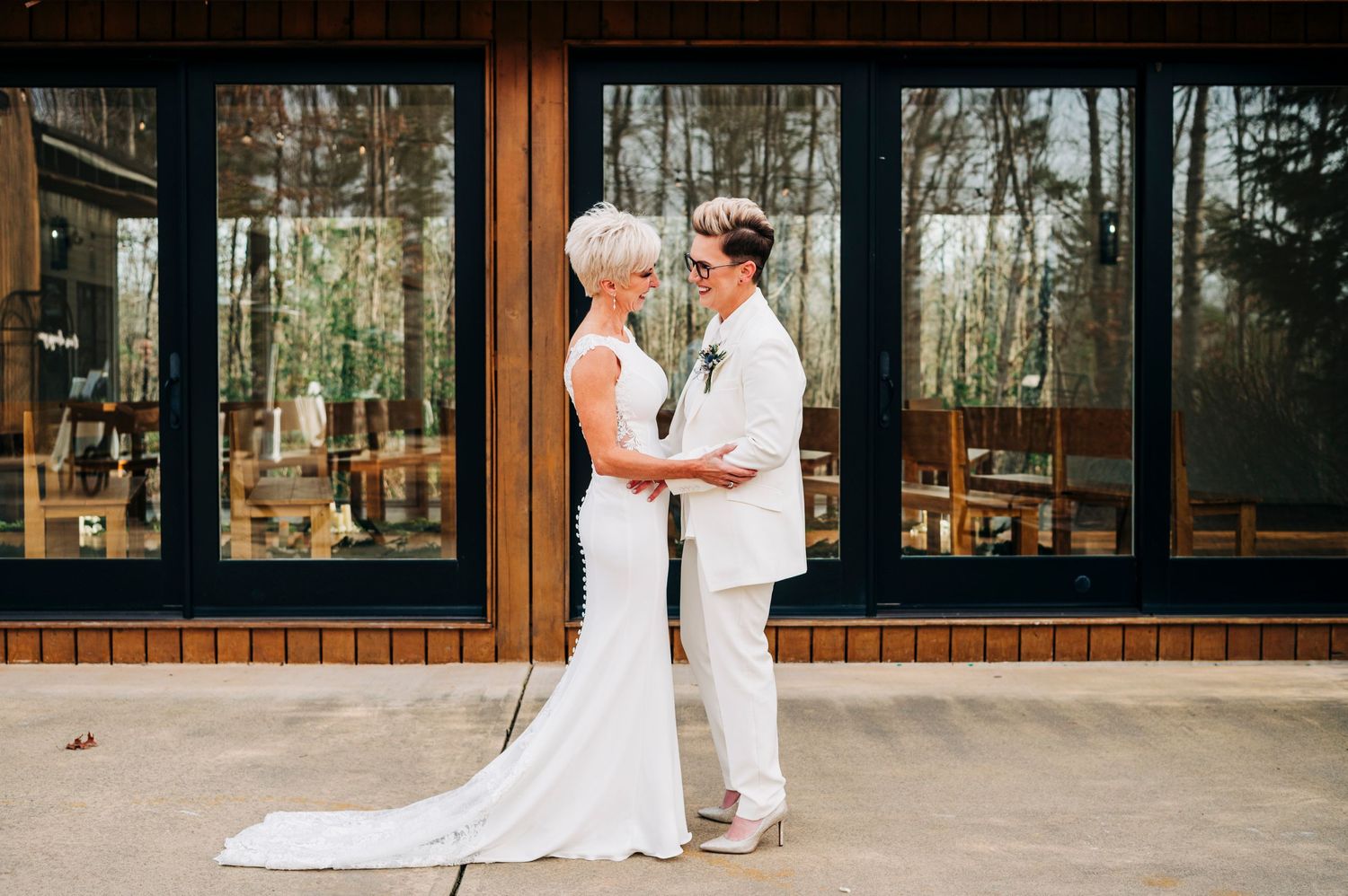 first look gay wedding Juliette chapel Dahlonega Georgia