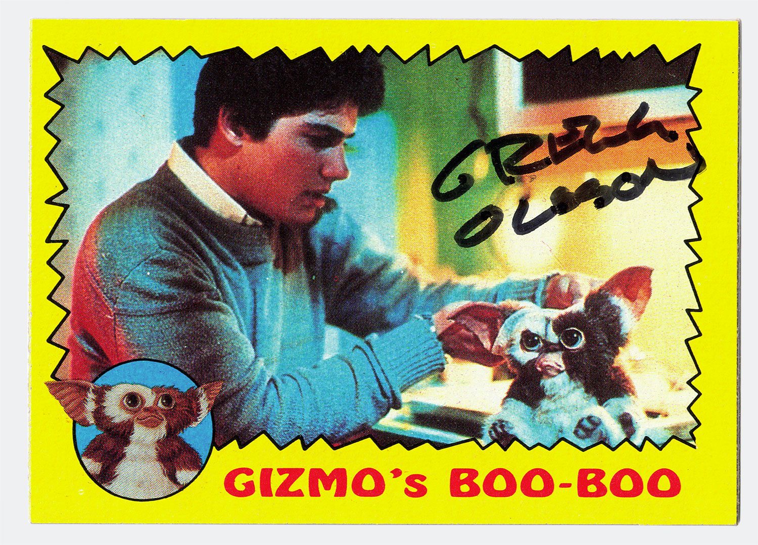 Signed Gremlins movie trading card