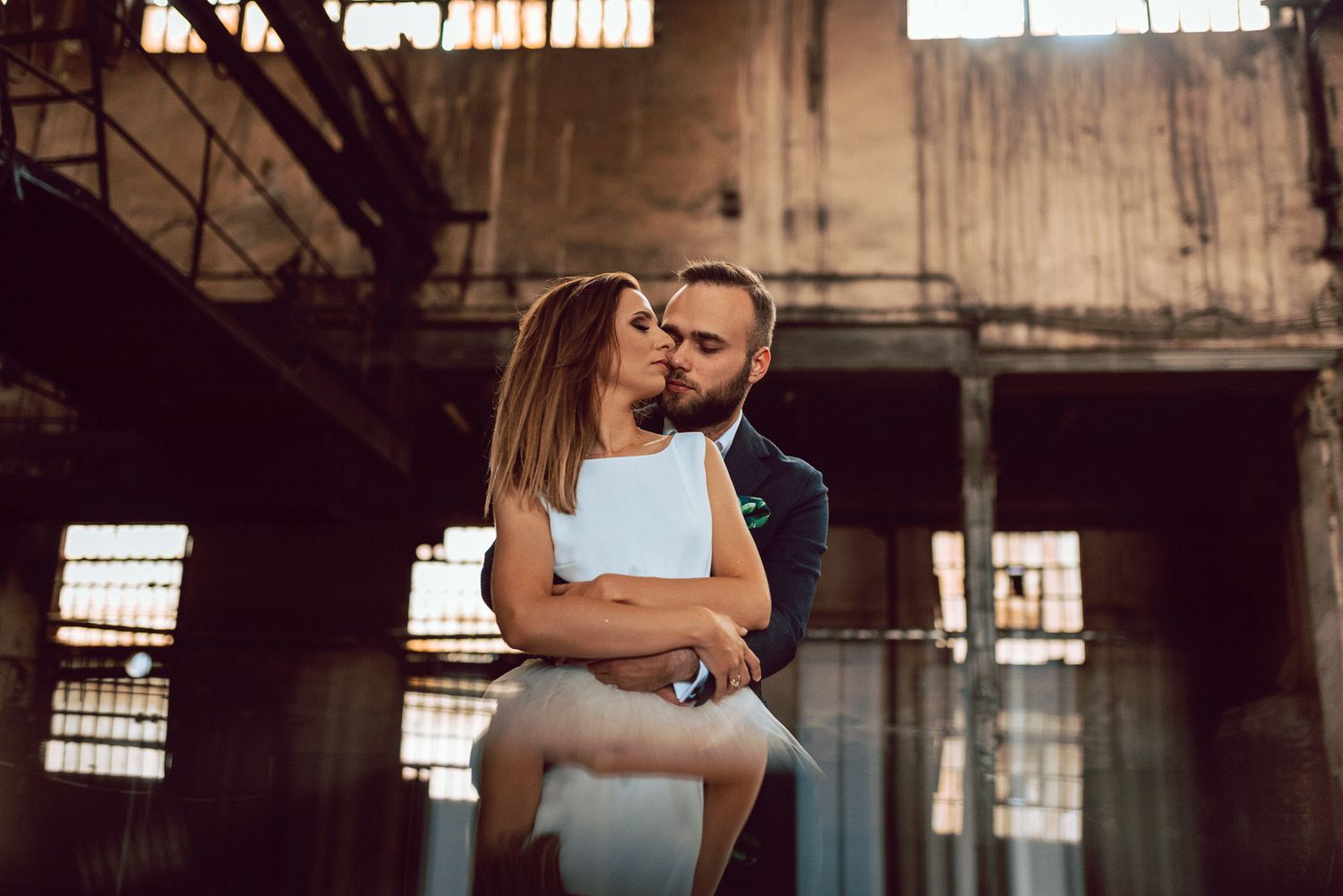 wedding couple in fabric