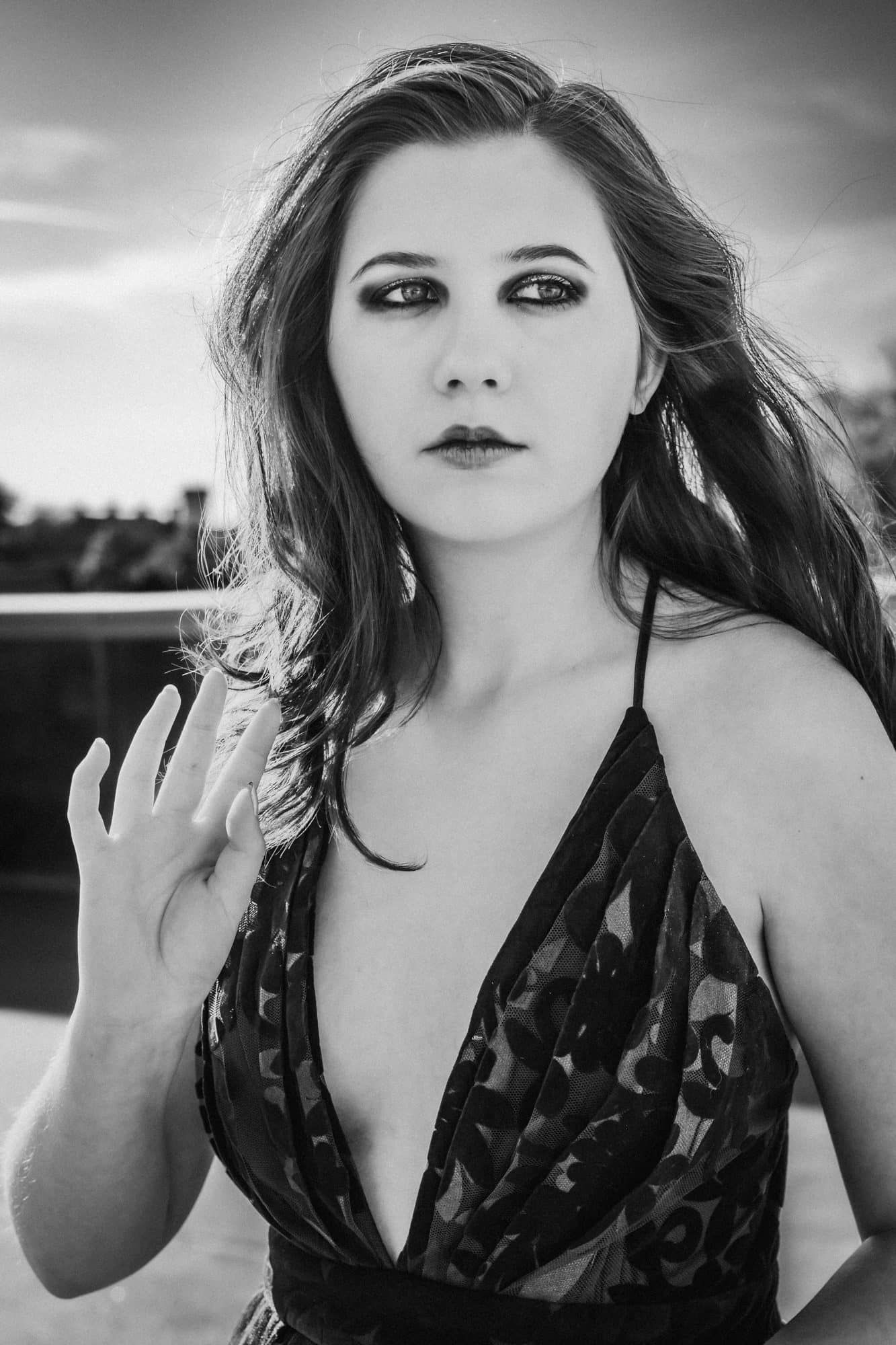 Downtown Fredericksburg Rooftop Senior Old Hollywood