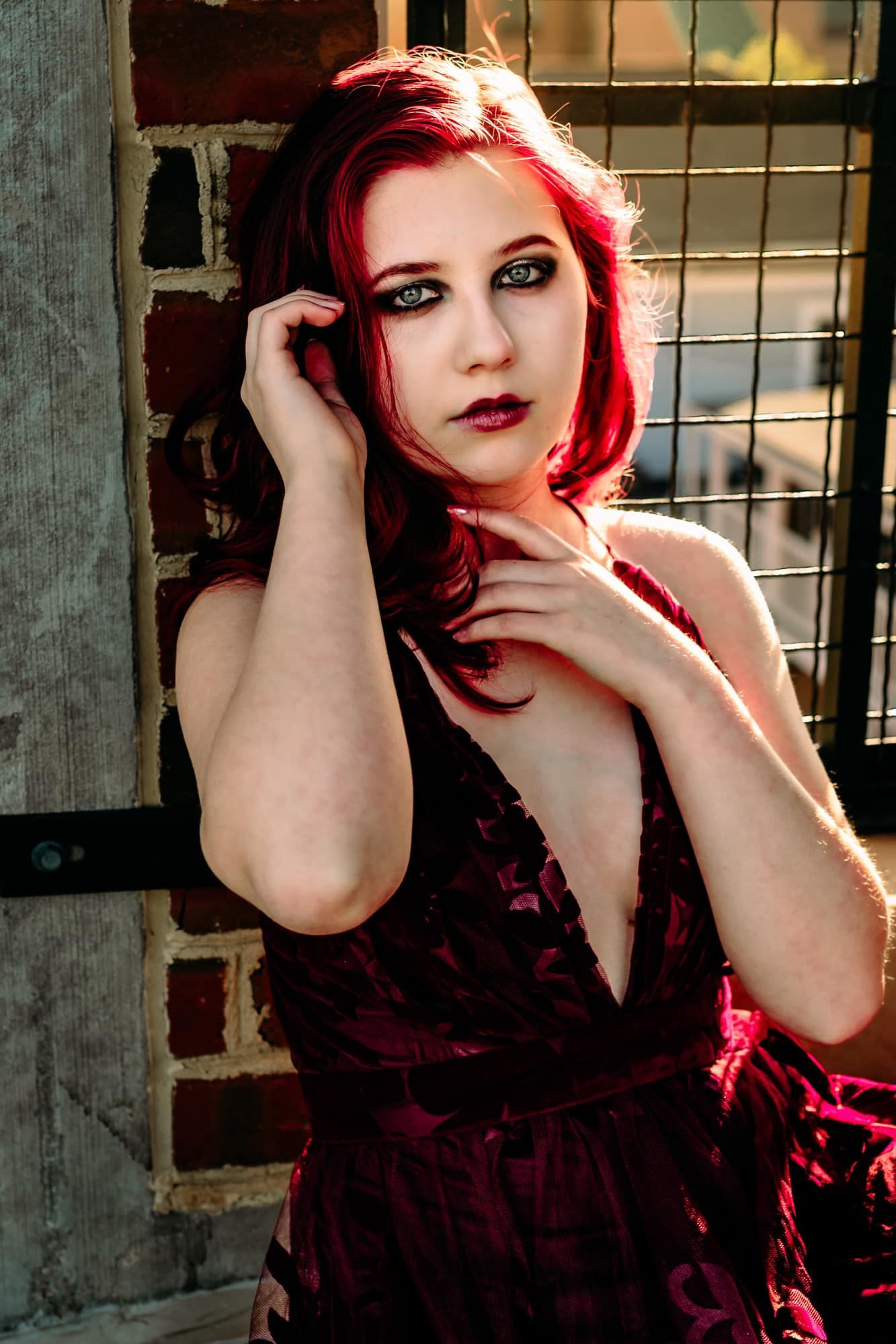 Downtown Fredericksburg Rooftop Senior Old Hollywood