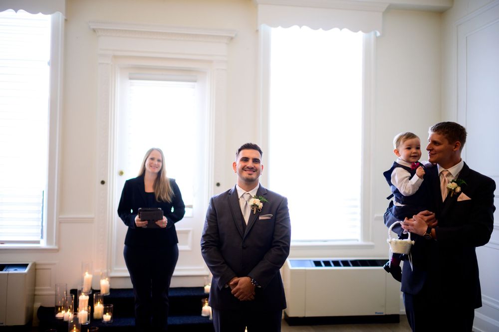 Kitchener Wedding Photography Walper Hotel Groom Waiting on Bride Spirits Intrigued Photography 2022