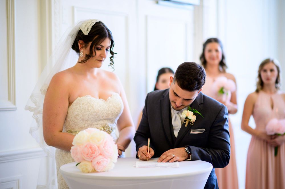 Kitchener Wedding Photography Walper Hotel Dress Ceremony Signing Intrigued Photography 2022