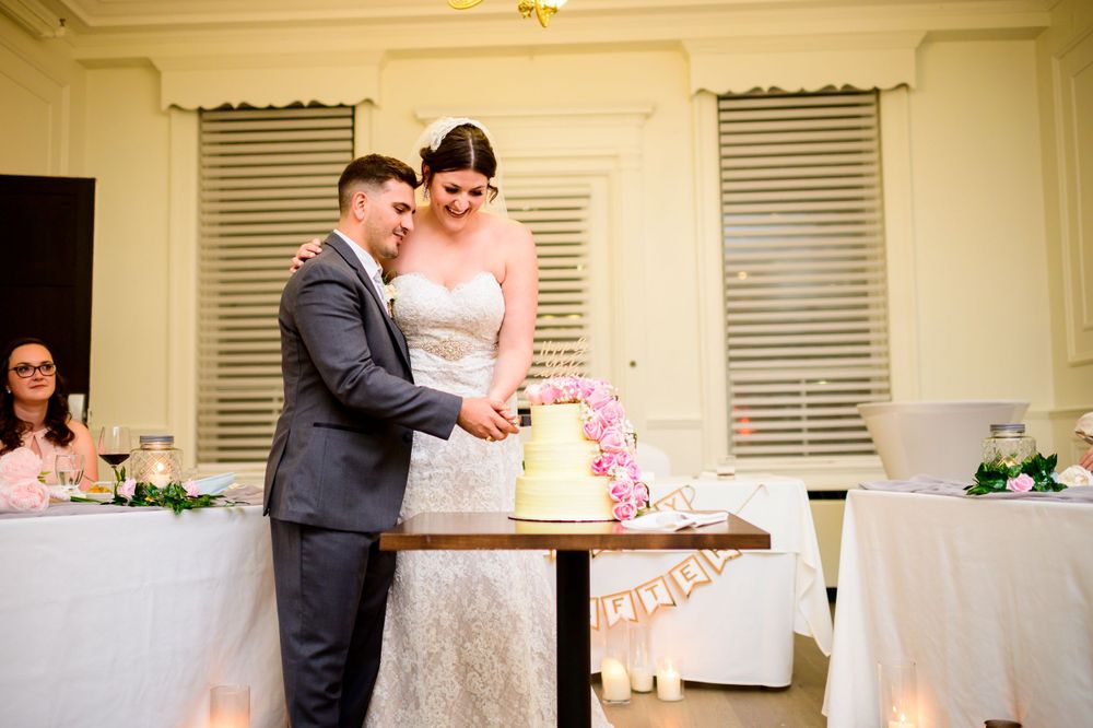 Kitchener Wedding Photography Walper Hotel Reception Cake Cutting Spirits Intrigued Photography 2022