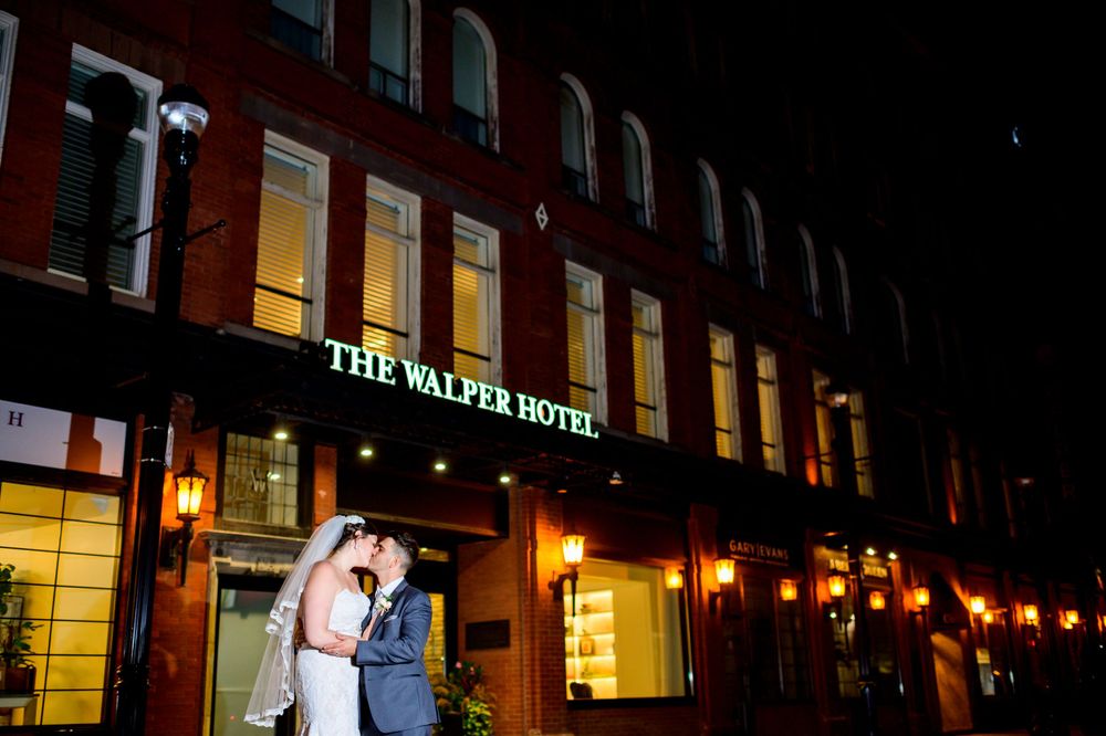 Kitchener Wedding Photography Walper Hotel Front Night Shot Spirits Intrigued Photography 2022