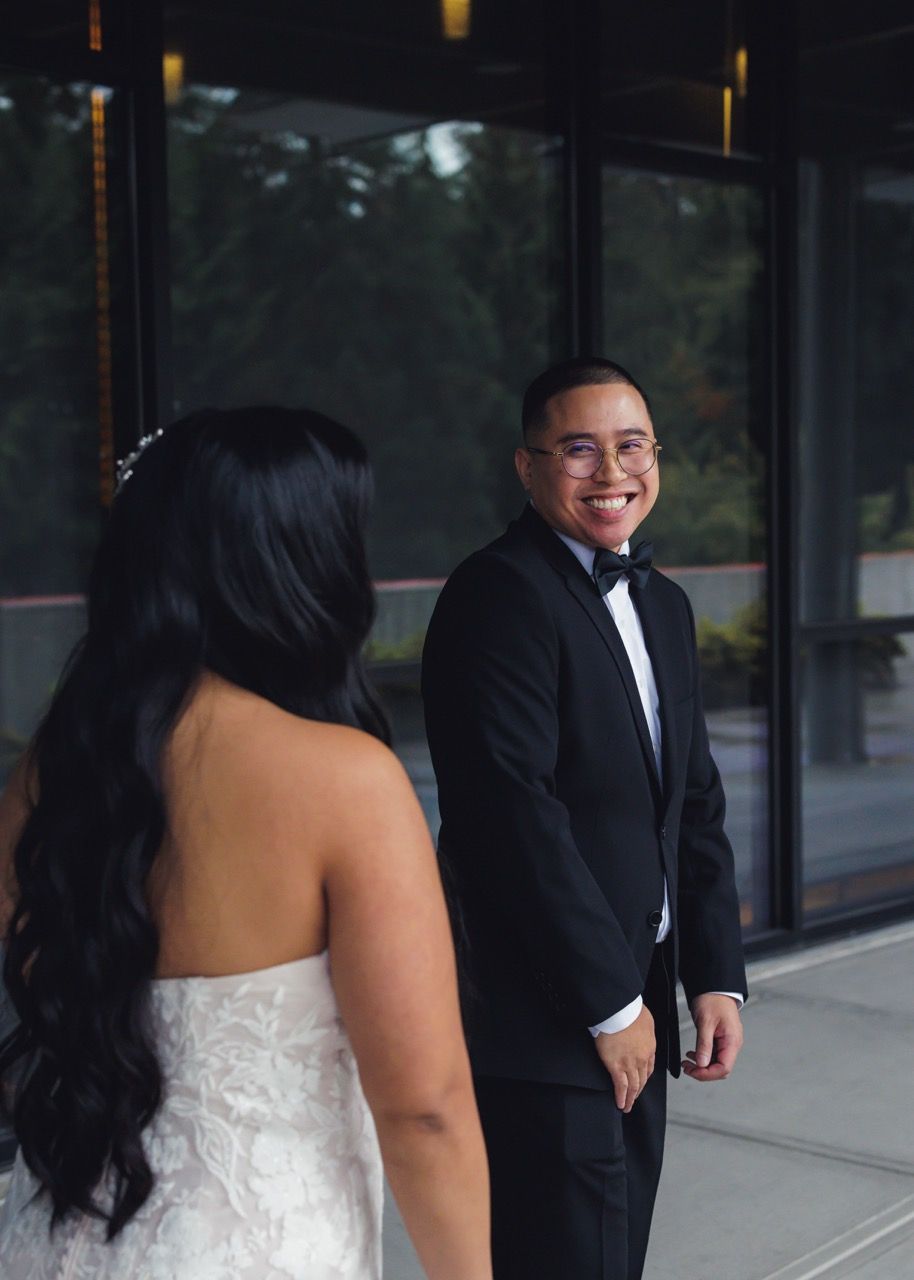 Intimate outdoor wedding ceremony setup in the Snohomish River Valley. Tim Neal Photography.
