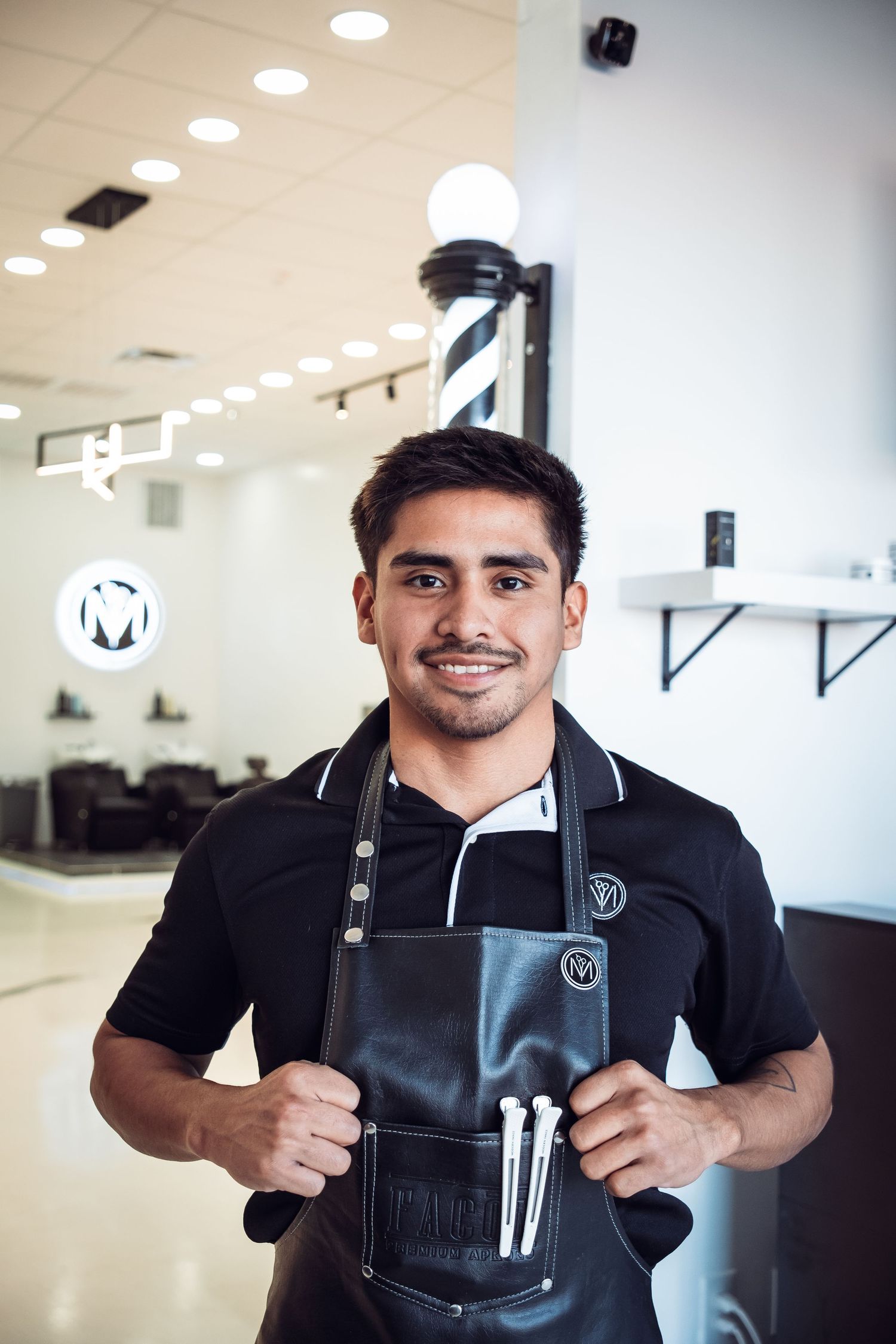 Professional Portraits of a Dallas Barber and Hairstylist in Richardson, Texas.