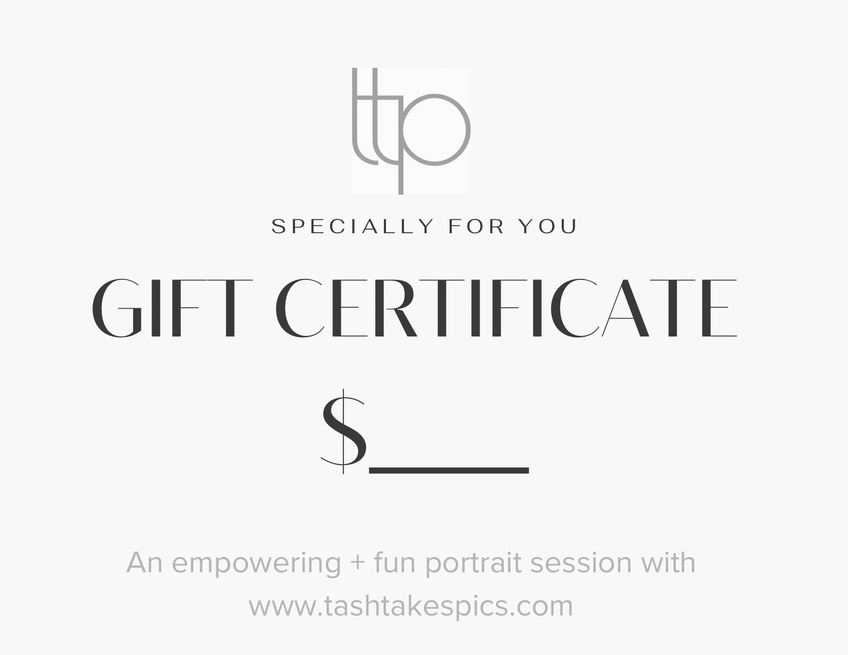 Gift certificates tash takes pics