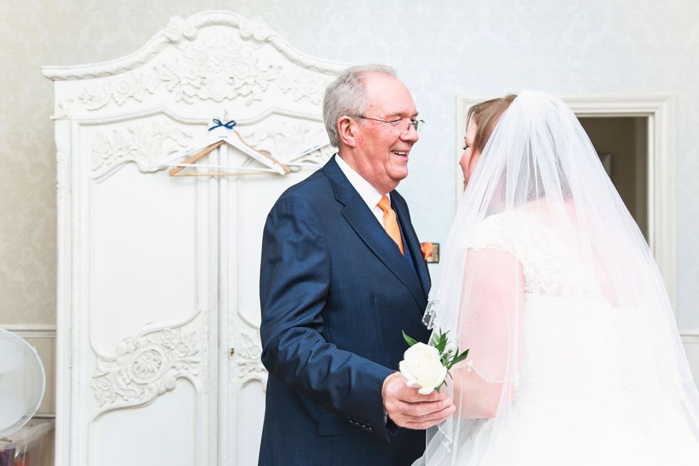 A bride and her father at Shendish Manor Hotel