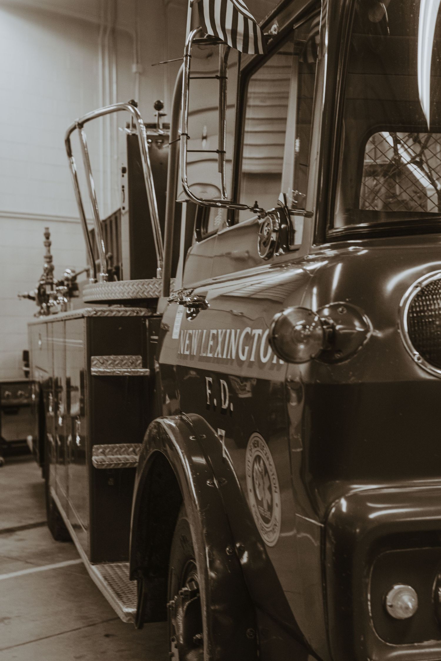 Firetruck in black and white