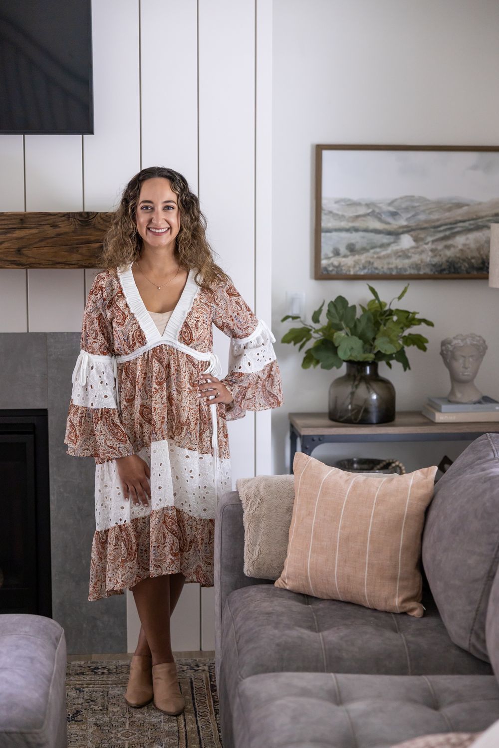 Fairspring Designs an Interior Designer in Maple Valley, WA lifestyle personal branding photos woman in living room