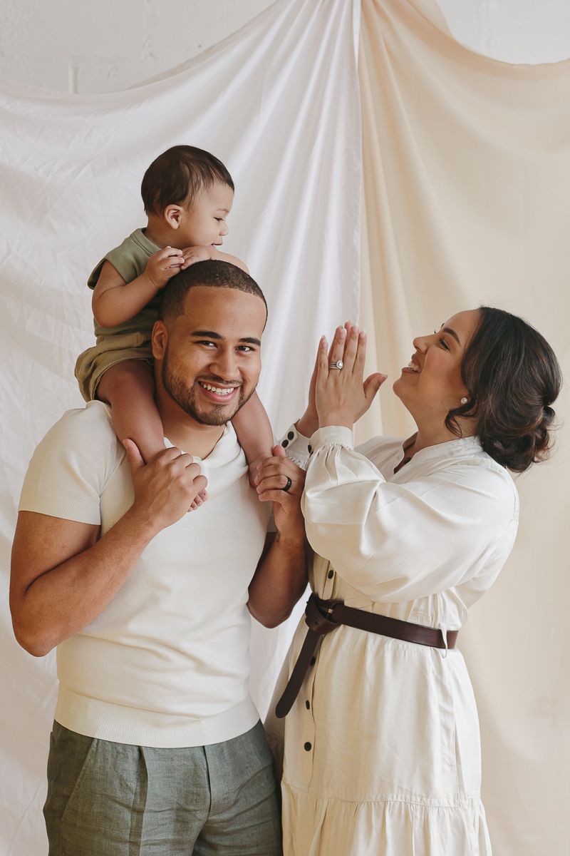 Playful Family Bonding - Candid Studio Photography with Son