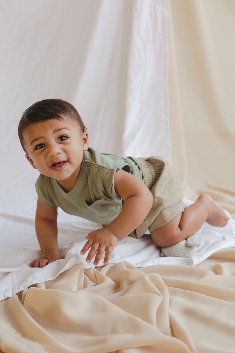 Curious Crawling Adventure - Candid Baby Boy Moment by Paula Ortiz
